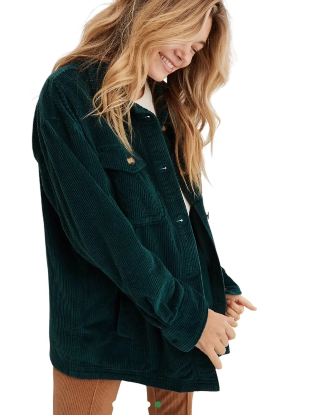 Aerie Corduroy Shacket Jacket Size Women's XL Pockets Oversized Fit Grunge 90s